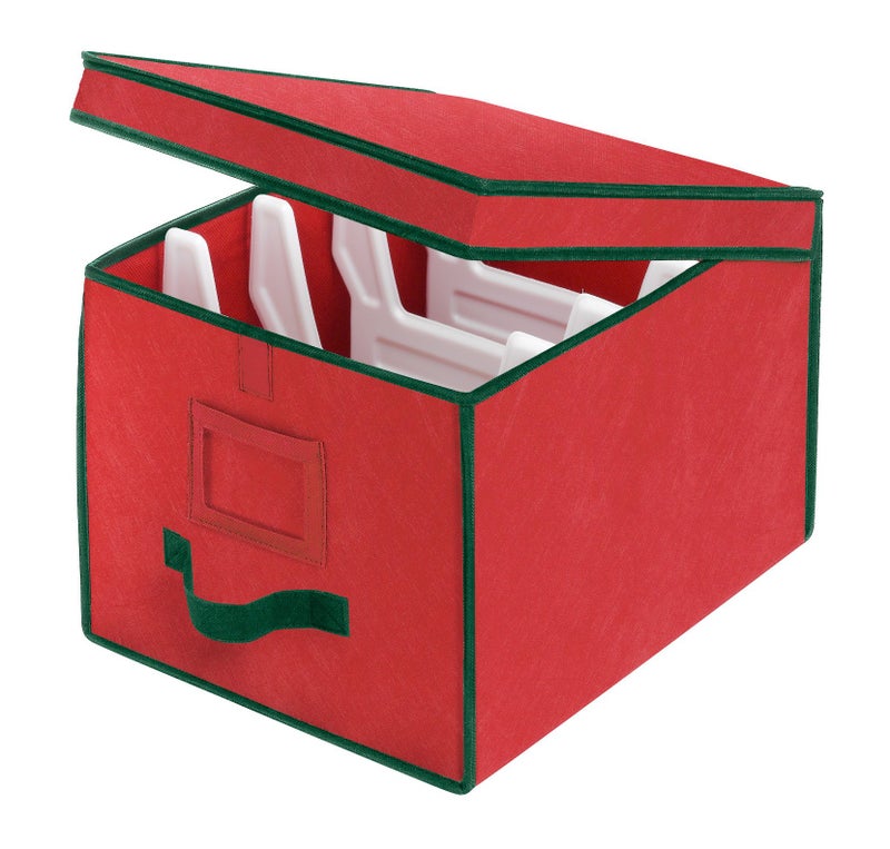 Whitmor Christmas Light Box Organizer Red with Green Trim - Image 1